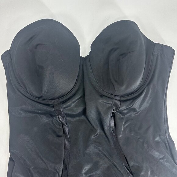 MaidenForm Womens Black Padded Corset Shapewear Bodysuit With Hook & Eye Closure - Picture 2 of 7